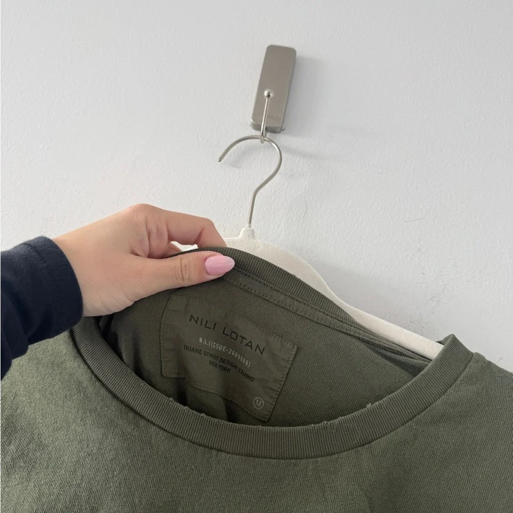 NILI LOTAN Brady Khaki Green Tee M - Picture 3 of 5